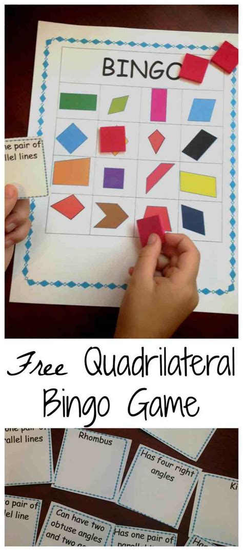 quadrilateral bingo|properties of quadrilaterals game.